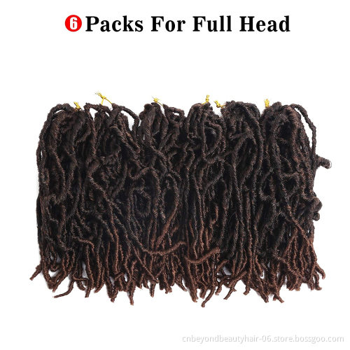Cheap Synthetic 8 inch Nu Faux afro Locs Crochet hair Distressed  boho colored locs Crochet Soft Faux Locs for black women